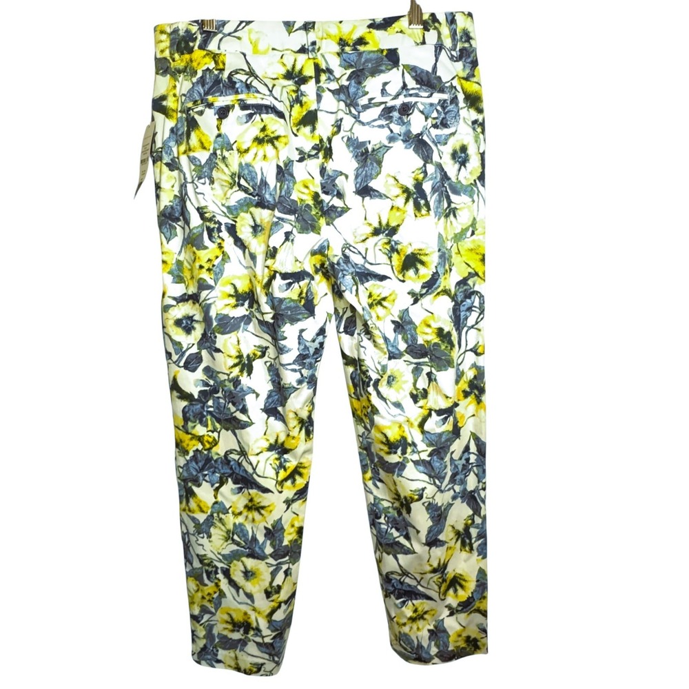 NEW Valerie Stevens Blue Yellow Floral‎ Capri Pants Womens 10 Trousers Cottage - Picture 12 of 12